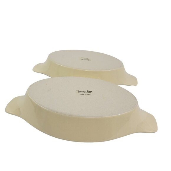 Potpourri Press Japan Oval Stoneware Serving Baking Casserole Dish – Set of 2 - Picture 3 of 16
